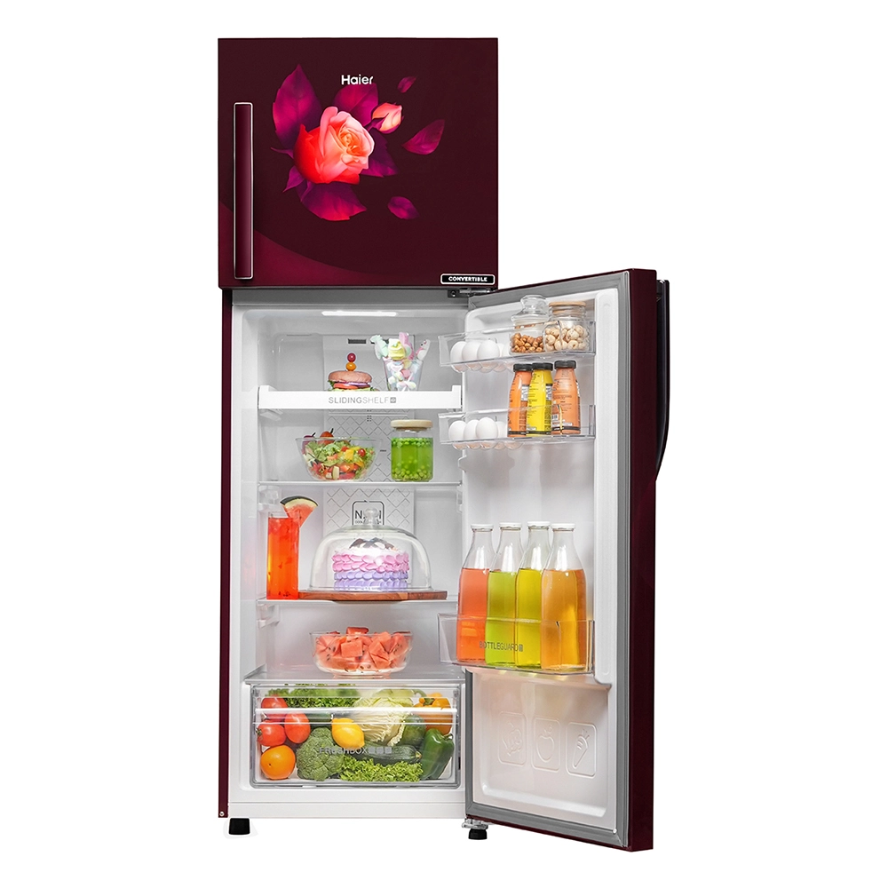 Haier 240L 2 Star Frost Free Double Door Top Mounted Refrigerator With Convertible Modes HRF-2902CRR-P